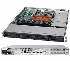SuperMicro 1U-Gehäuse (CSE-815TQ-R700WB) / 4X 3,5" HS SAS / SATA / 2x700W (80PLUS Gold) / WIO