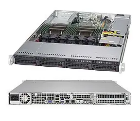 SuperMicro 1U Server (SYS-6018R-TDW) / 2x LGA2011-3 / iC612 / 16x DDR4 ECC R / 4X SATA3 HS (3,5") / 2x1GbE / 600W