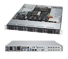 SuperMicro 1U Server (SYS-1028R-WTRT) / 2x LGA2011-3 / iC612 / 16x DDR4 ECC R / 10x SATA3 HS (2,5") / 2x700W / 2x10GbE