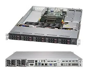 SuperMicro 1U Server (SYS-1018R-WC0R) / 1x LGA2011-3 / iC612 / 8x DDR4 ECC R / 8x SATA HS (2,5") / 2x700W / IPMI