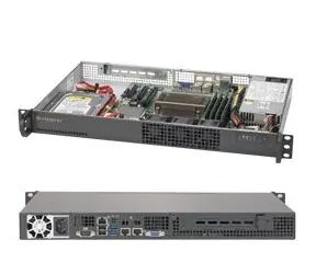 SuperMicro mini1U Server (SYS-5019S-L) / 1x LGA1151 / iC232 / 4X DDR4 ECC / 1x 3,5" Fix SATA / 200W / IPMI