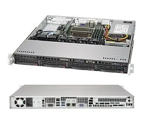 SuperMicro 1U Server (SYS-5019S-M) / 1x LGA1151 / iC236 / 4X DDR4 ECC / 4X 3,5" HS SATA3 / 350W / IPMI