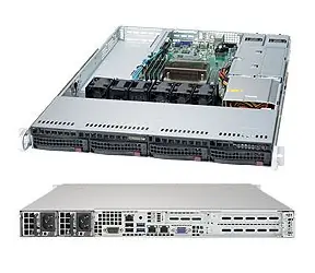 SuperMicro 1U Server (SYS-5019S-WR) / 1x LGA1151 / iC236 / 4X DDR4 ECC / 4X 3,5" HS SATA3 / 2x500W (80+ Platinum) / IPMI