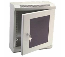 DATACOM 10" einteiliges Rack 4U 140 (Glastür) grau 
