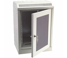 DATACOM 10" Rack einteilig 4HE 280 grau / Glastür