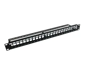 MicroConnect Leeres Metall-Patchpanel 24 Ports für 1HE-Rack 19" ohne Kabelmanager schwarz