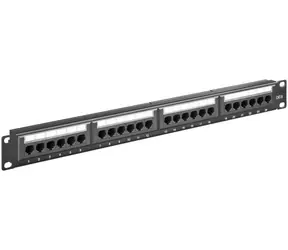 MicroConnect Patchpanel CAT6 24 Ports für 1HE Rack 19" schwarz