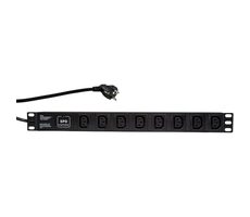 LogiLink PDU8A01 schwarz / Mehrfachsteckdose für Server / 8x C13 / 2m / bis 3500W