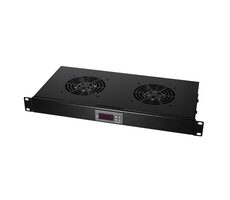 LogiLink FAU02FB schwarz / Doppellüfter für Datenschränke / 1600 U/min / 49,8 CFM