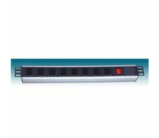 Ausgepackt - PremiumCord 19" PDU, 1 HE, 9xIEC (C13), 2 m Eurokabel, Switch / ausgepackt