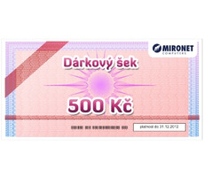 ein Scheck im Wert von 500 CZK