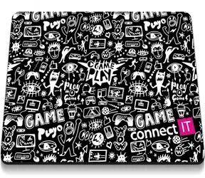 Connect IT CMP-1120-SM DOODLE schwarz / Gaming-Mauspad / 320 x 265 x 3 mm