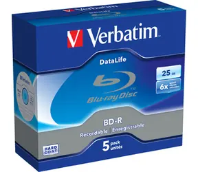 Verbatim BD- R 25 GB 5 Stück / Datalife / 6x / Jewel