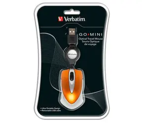 Verbatim Go Mini Orange / Optische Maus / 1000DPI / 3 Tasten / 1 Rad / Kabelgebunden (USB)