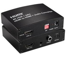 PremiumCord HDMI2.0 Repeater / Extender 4Kx2K@60Hz mit Audiotrennung / Stereo-Klinke / Toslink / RCA