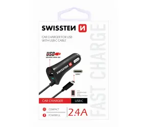 Swissten CL KFZ-LADEGERÄT USB-C UND USB 2.4A POWER