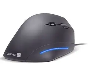 Connect IT FOR HEALTH CMO-2500-BK schwarz / Ergonomische vertikale Maus / 1600DPI / 6 Tasten / USB / 1,8 m