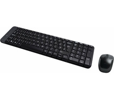 Logitech Wireless Desktop MK220 / kabellose Tastatur + Maus / USB / Schwarz / US/Int