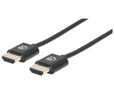 Manhattan ultradünnes HDMI-Kabel mit Ethernet / HDMI-HDMI / 2 m / geschirmt / schwarz