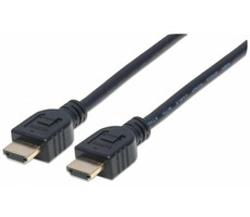 Manhattan Wandkabel HDMI-HDMI 1m / Ethernet / geschirmt / schwarz 