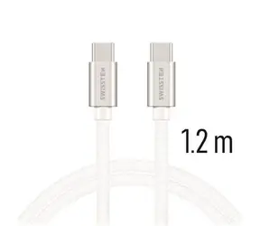 Swissten TEXTILE Datenkabel USB-C - USB-C 1,2m Silber