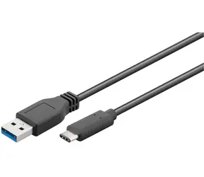 MicroConnect -Kabel USB3.1 C (M) - USB3.0 A (M) / 0,5 m / schwarz