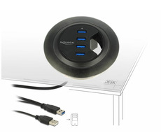 DeLock Desktop Hub USB 3.0 4-Port schwarz