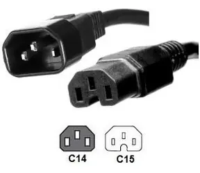 MicroConnect Cable C14 - C15 2m / Verlängerungskabel / 2m