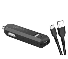Avacom CarMAX 2 Autoladegerät (USB-C) schwarz / 2x Qualcomm Quick Charge 2.0 / USB-C Kabel