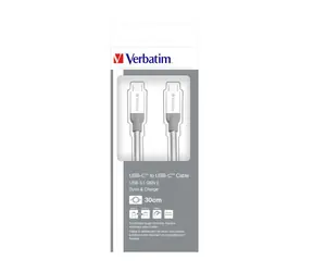 Verbatim Datenkabel USB-C -> USB-C grau / USB 3.1 Gen 2 / 30 cm