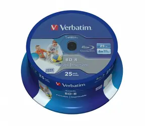 Verbatim BD- R SL 25 GB 6x 25 Stück / Blu-ray / Spindel / Tintenstrahldruckbar