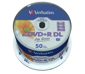 Verbatim 50 Stück DVD+ R 8,5GB 8x / Injekt Printable / Spindelhülle