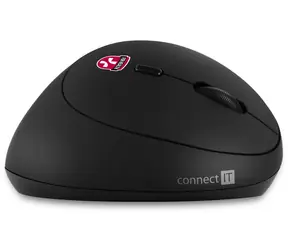 Connect IT FOR HEALTH LADIES schwarz / Ergonomische vertikale kabellose Maus / 1600DPI / 6 Tasten / 2,4GHz / 1x AA