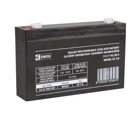 Emos Wartungsfreie Blei-Säure-Batterie 6V 7Ah / Faston 4,7 mm
