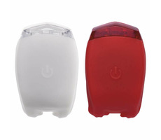 Emos P3921 vorderes + hinteres LED-Fahrradlicht aus Silikon / 2x LED / IPX3 / CR2032-Batterie