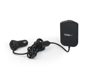 Technaxx Familien-Autoladegerät schwarz / 4X USB / 2,4A / Halterung für Rücksitze
