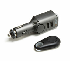 Technaxx TX-100 Autoalarmanlage mit Bewegungserkennung grau / Fernbedienung / Autoladegerät 2x USB / integrierte Sirene 