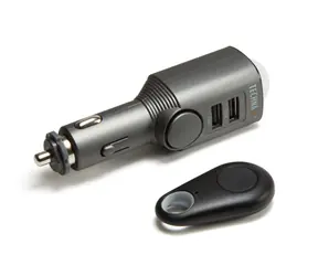 Technaxx TX-100 Autoalarmanlage mit Bewegungserkennung grau / Fernbedienung / Autoladegerät 2x USB / integrierte Sirene 