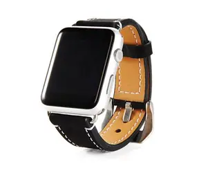 Tactical Echtlederarmband für Apple Watch 1 & 2 & 3 42 mm schwarz