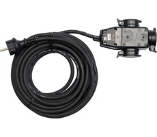 YATO YT-81162 Verlängerungskabel mit Gummiisolierung / Spannung 230 V / Anzahl Steckdosen 3 / Länge 20 m / IP44