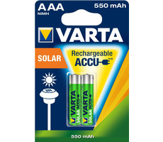 Varta Solar-Akku AAA / 1,2V / 550mAh / NiMH / 2 Stück / im Blister 
