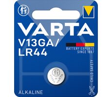 Varta Knopfbatterie LR44 1 Stück / 1,5 V / 125 mAh / Alkali / im Blister