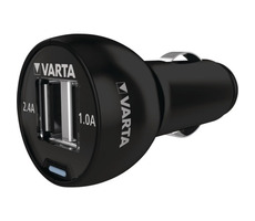 Varta Autoladegerät schwarz / 12V DC / 3,4A / 2x USB