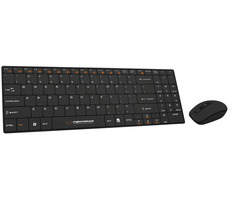 Esperanza EK122K schwarz / Set kabellose Tastatur + optische Maus / 2,4 GHz / USB-Empfänger / US-Layout / 1600 DPI / 4 TL.