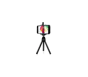Techly Universelles mobiles Selfie-Stativ für Smartphone und Kamera / Höhe 95-155 mm / Schwarz