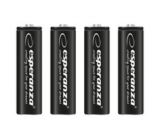 Esperanza AA-Akku schwarz / 1,2V / 2600mAh / Ni-MH / 4 Stück / im Blister