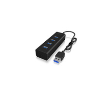 IcyBox IB-HUB1409-U3 USB Hub schwarz / 4X USB 3.0 / mit USB 3.0 AM Anschluss