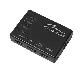 Media-Tech 5xHDMI SWITCH 4K schwarz / 4k x 2K @ 60 Hz / 5x HDMI Eingang / 1x HDMI Ausgang 