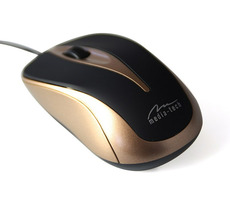 Media-Tech PLANO mokka / optische Maus / 800 CPI / USB / 3 TL. + Rad / 1,4 m