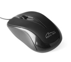 Media-Tech PLANO schwarz / optische Maus / 800 DPI / USB / 3 TL. + Rad / 1,4 m